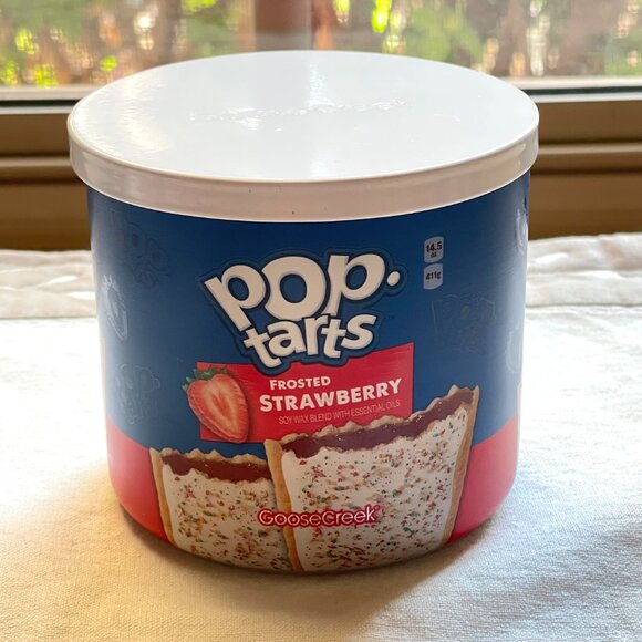 New Frosted Strawberry Poptart Candle Goose Creek 3 Wick - Picture 1 of 7